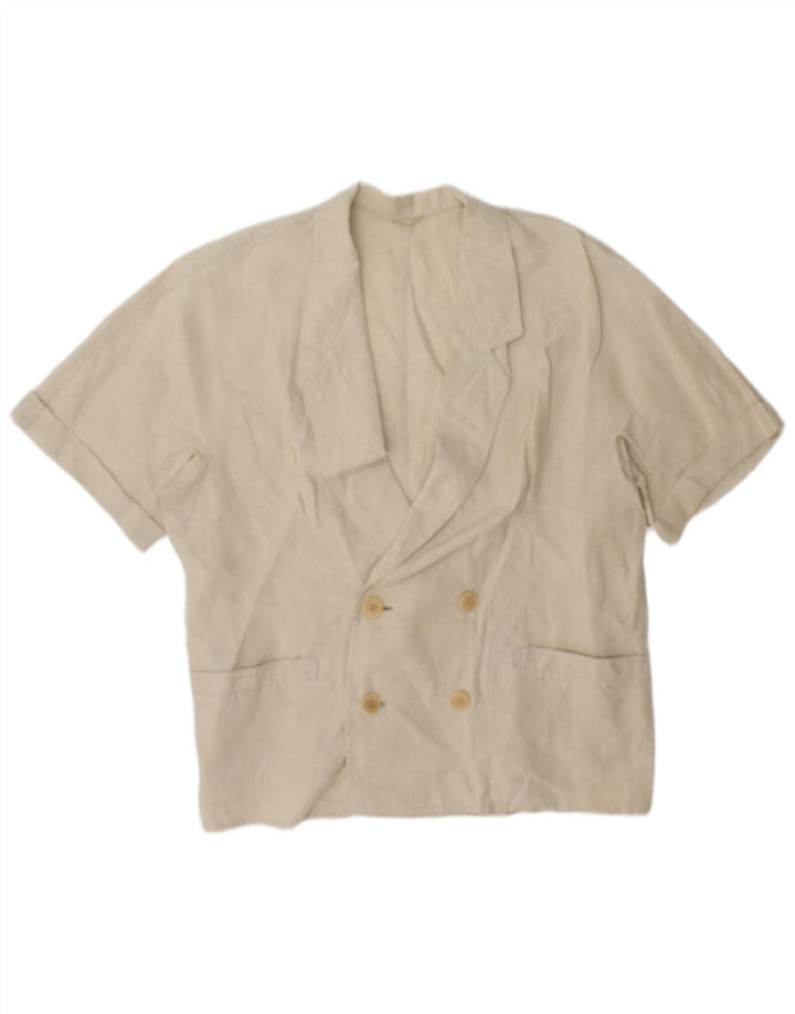 Max Mara Veste blazer croisée pour femme UK 14 Beige moyen