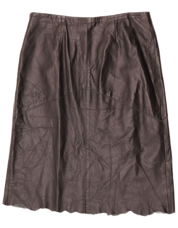 jupe en cuir femme vintage IT 48 XL W32 Cuir Noir