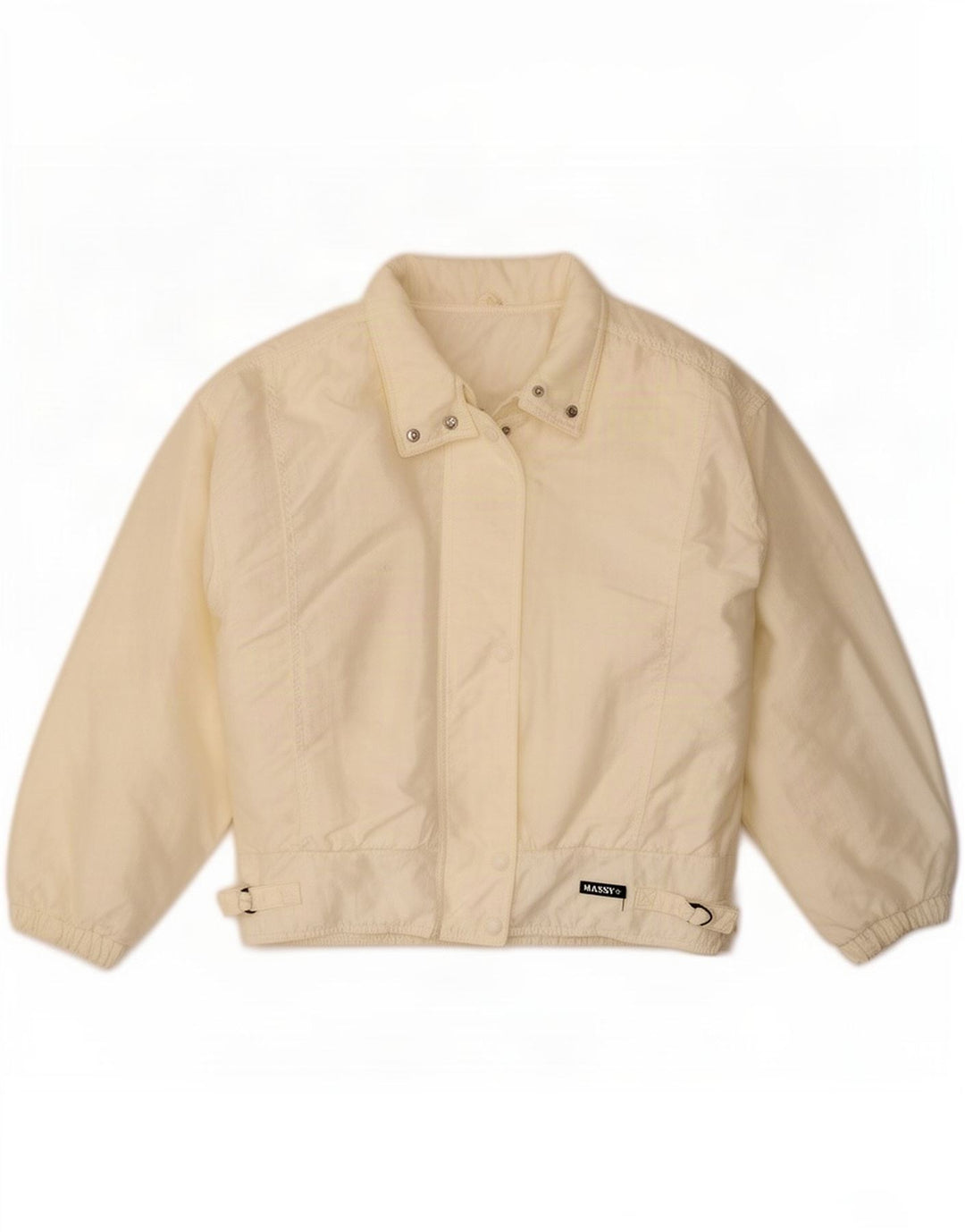 Veste Bomber Femme Vintage UK 14 Grand Blanc