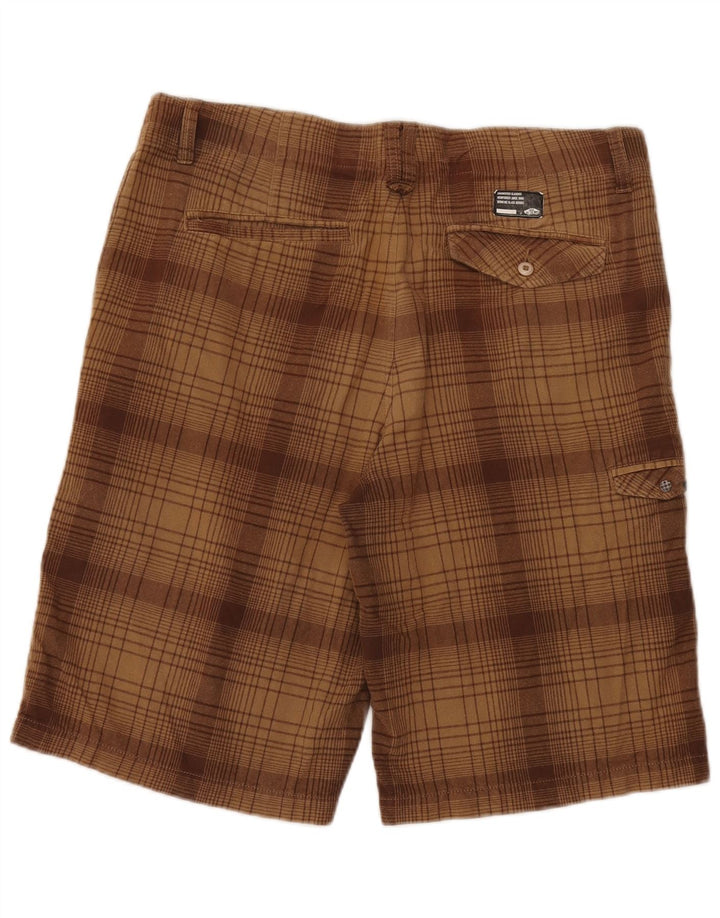 Vans Short cargo W34 en coton à carreaux marron pour homme