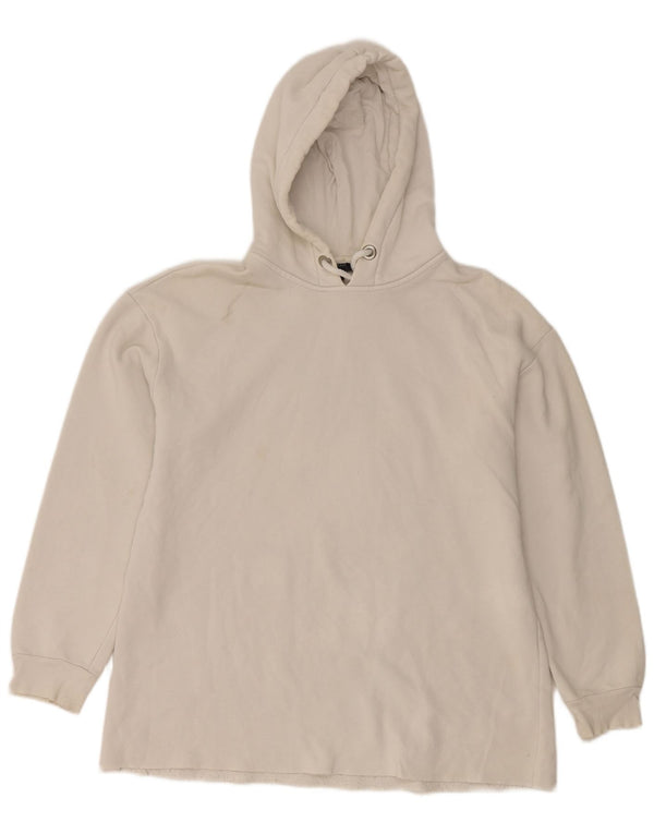 Topshop Pull à capuche surdimensionné pour femme UK 10 Petit coton blanc