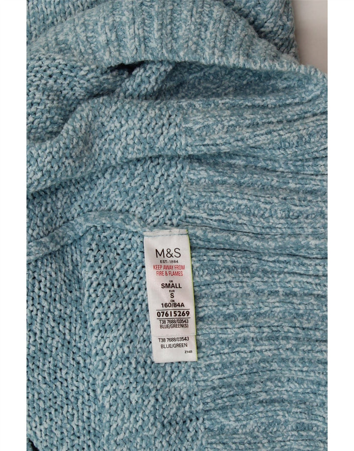MARKS & SPENCER Womens Turtle Neck Jumper Sweater UK 10 Small Blue Vintage Marks & Spencer and Second-Hand Marks & Spencer from Messina Hembry 