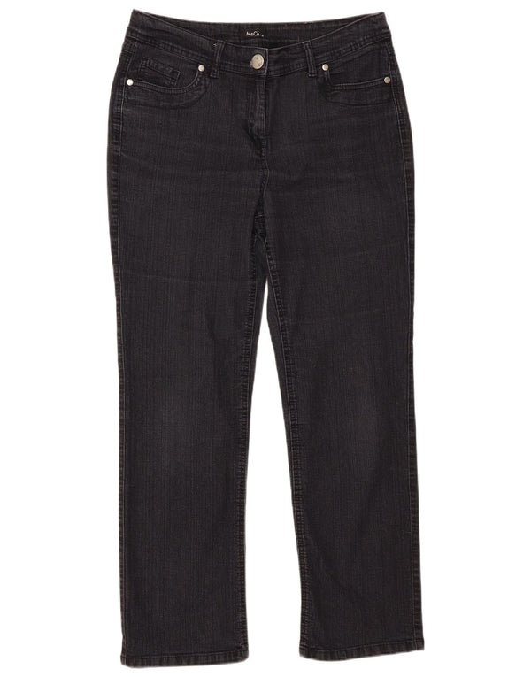 M&Co Jean droit pour femme UK 14 Large W34 L27 Noir