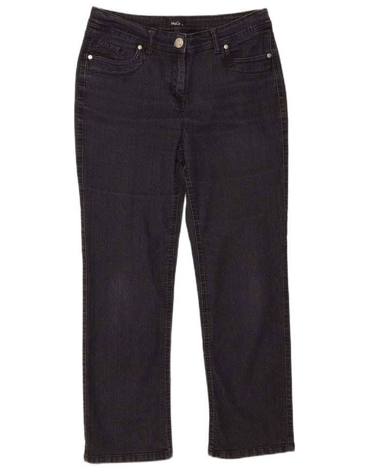 M&Co Jean droit pour femme UK 14 Large W34 L27 Noir