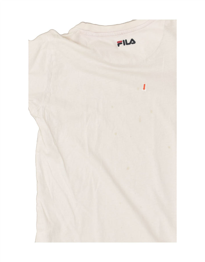 FILA Boys Graphic T-Shirt Top 11-12 Years White Cotton | Vintage Fila | Thrift | Second-Hand Fila | Used Clothing | Messina Hembry 