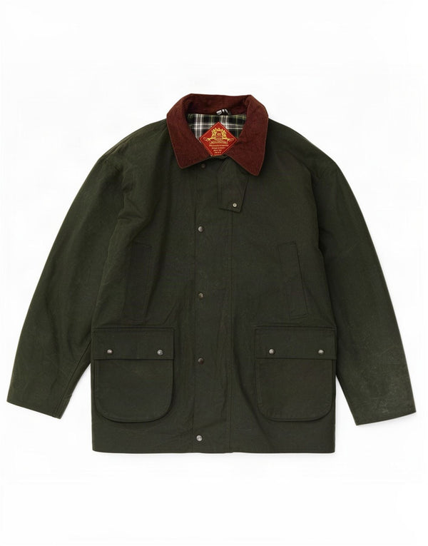 Royal Spencer Veste en coton ciré pour homme UK 46 3XL Vert Colourblock