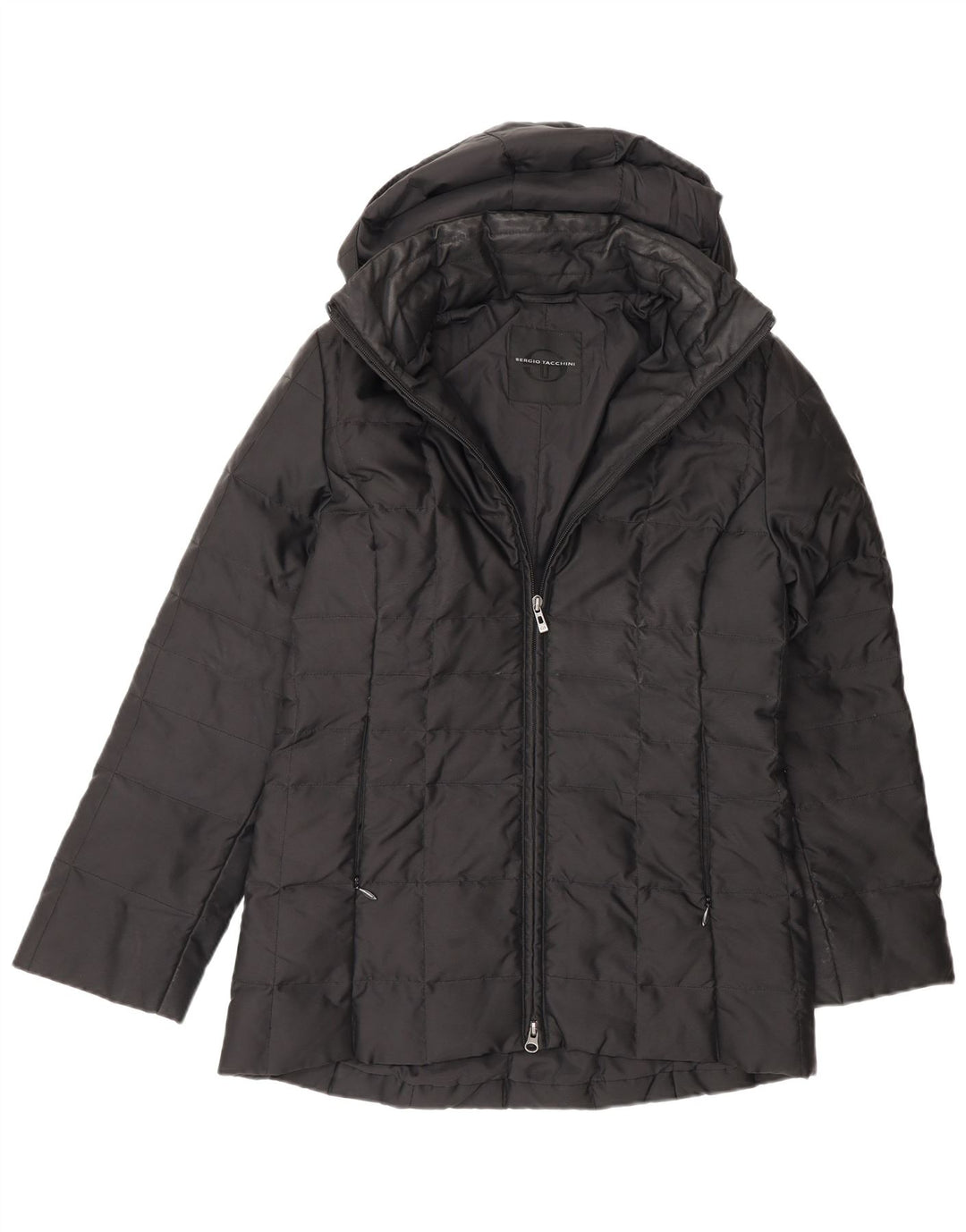 Sergio Tacchini Veste matelassée à capuche pour femme UK 6 XS Noir Polyamide