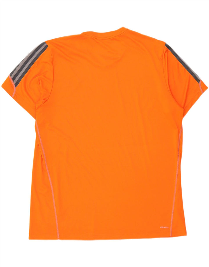 ADIDAS Climalite T-Shirt Top 2XL Orange Colorblock Polyester