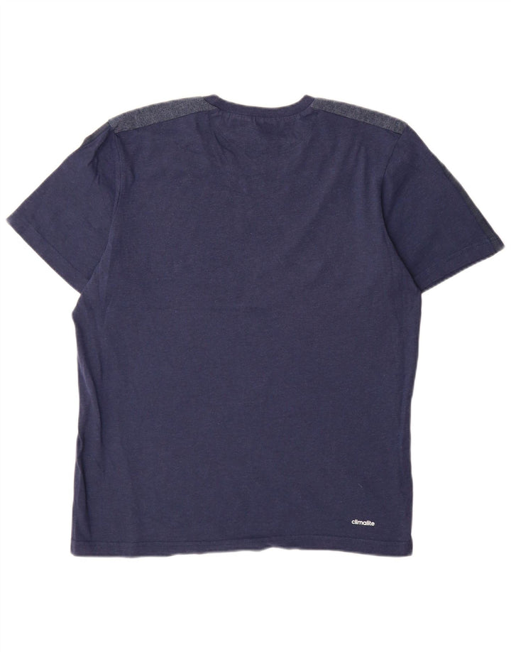 Adidas Homme Climalite T-Shirt Top Bleu Marine Moyen Coton