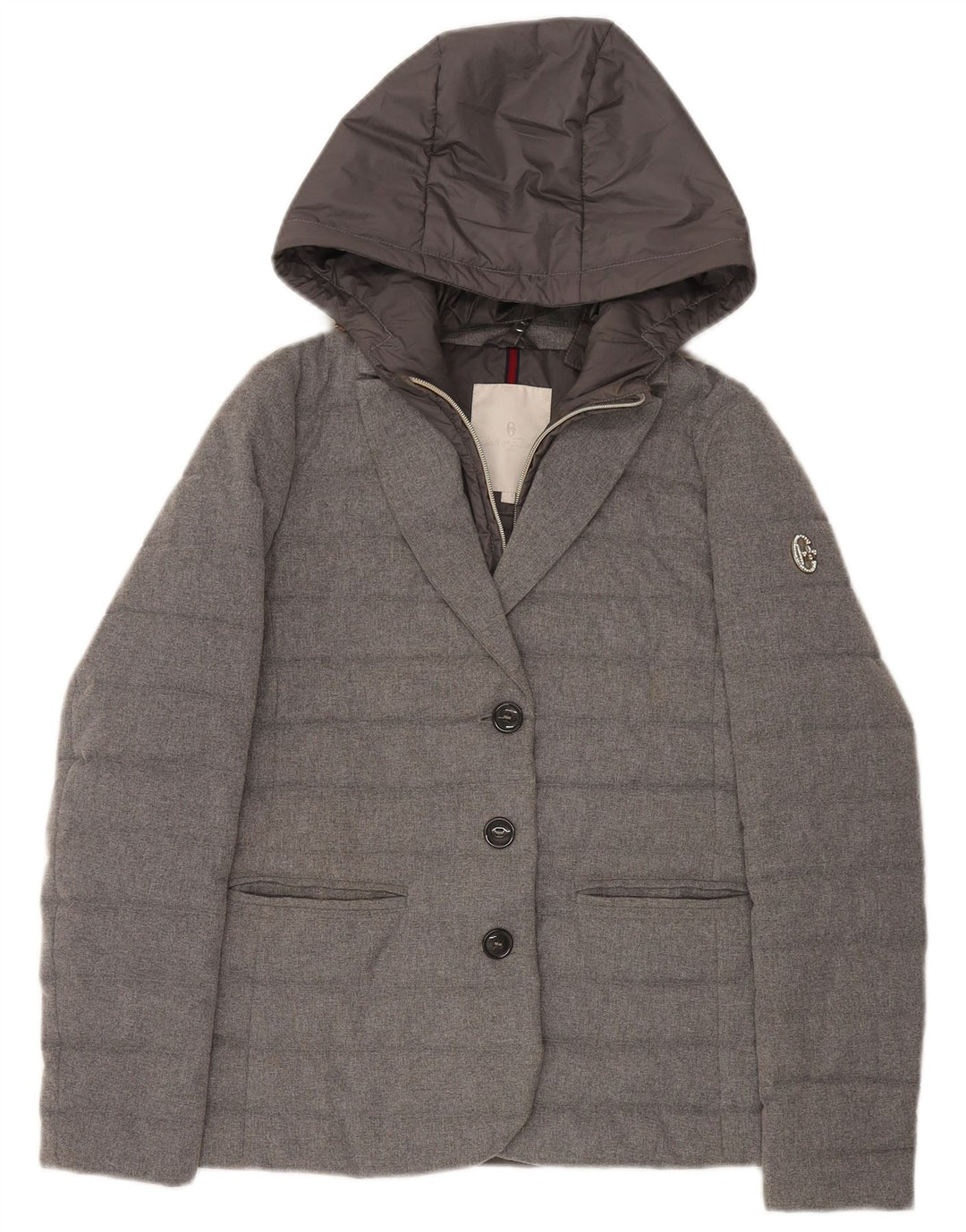 Conte of Florence Veste matelassée à capuche pour femme IT 42 Gris moyen