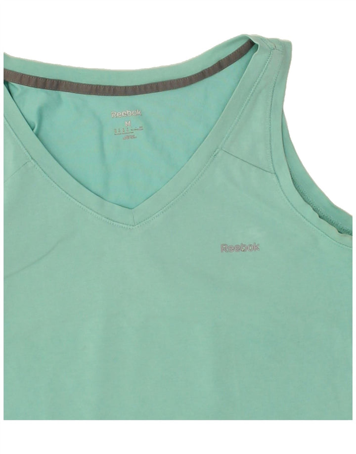 REEBOK Womens Vest Top UK 14 Medium Green Polyester | Vintage Reebok | Thrift | Second-Hand Reebok | Used Clothing | Messina Hembry 