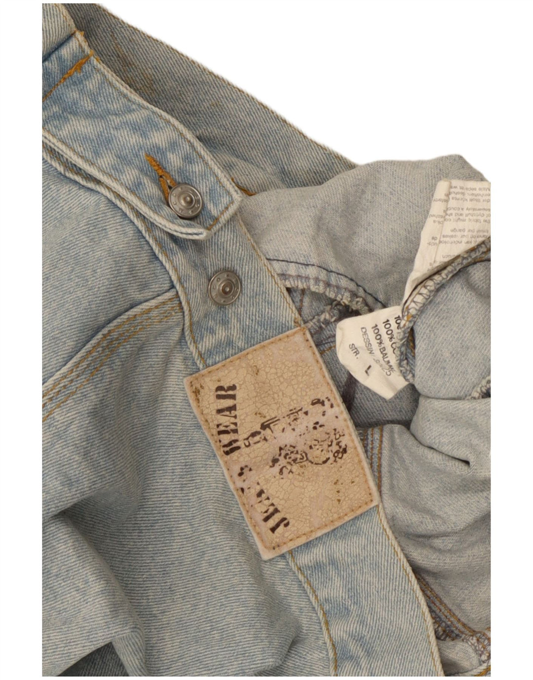 veste en denim femme vintage UK 16 Grand coton bleu