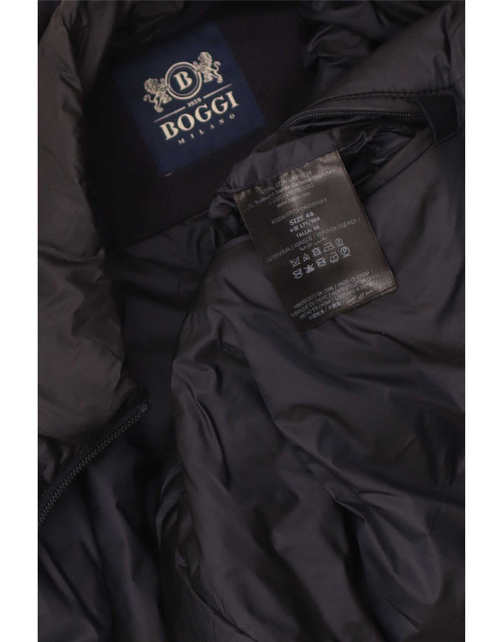 Boggi Pardessus Homme IT 46 Small Bleu Marine Laine