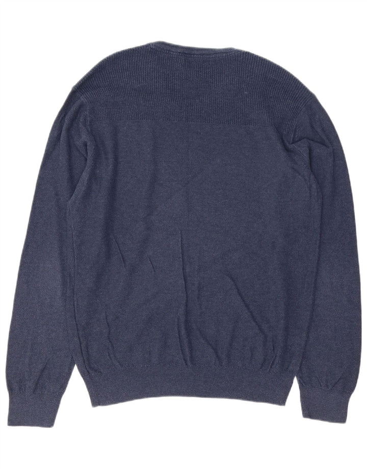 CALVIN KLEIN JEANS Pull Col V Homme Bleu Marine Moyen Coton