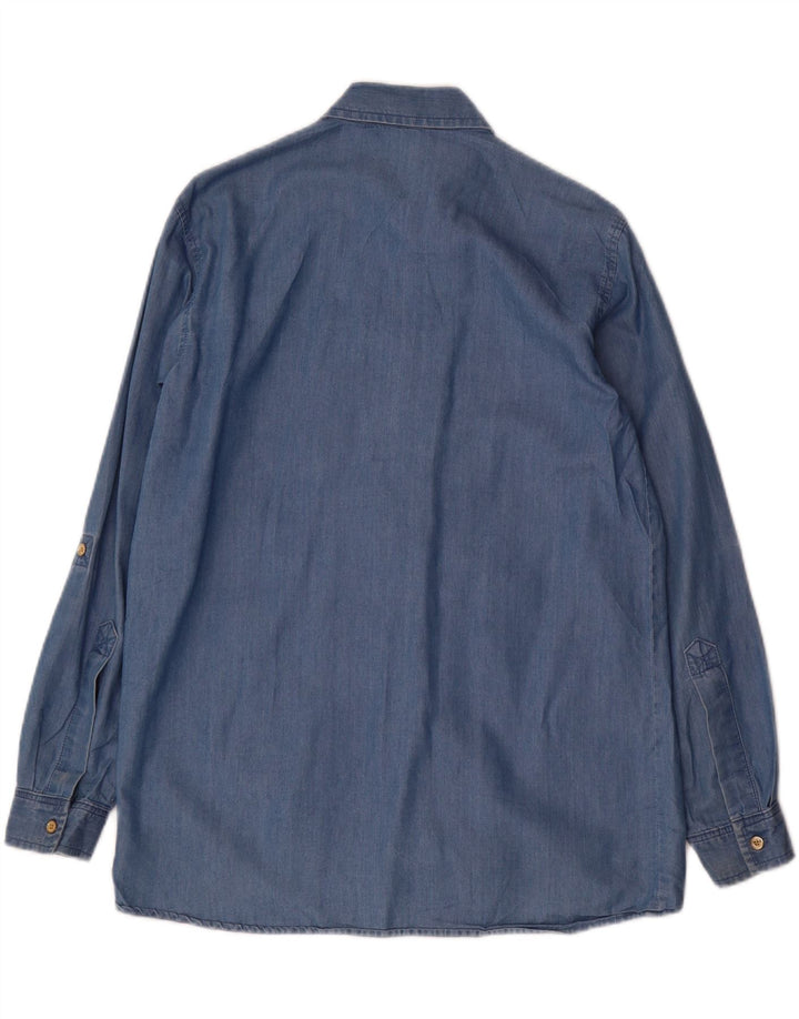 MICHAEL KORS Chemise en jean surdimensionnée pour femme UK 6 XS Bleu