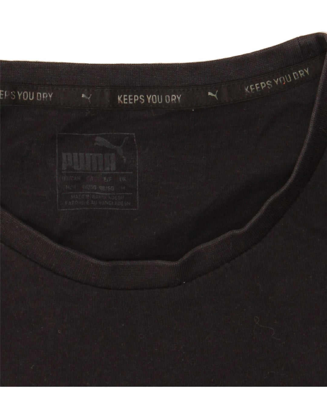PUMA Mens Graphic T-Shirt Top Medium Black Colourblock Cotton Vintage Puma and Second-Hand Puma from Messina Hembry 