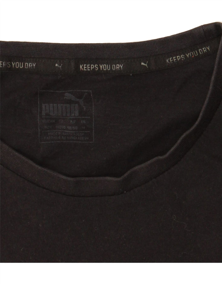 PUMA Mens Graphic T-Shirt Top Medium Black Colourblock Cotton Vintage Puma and Second-Hand Puma from Messina Hembry 
