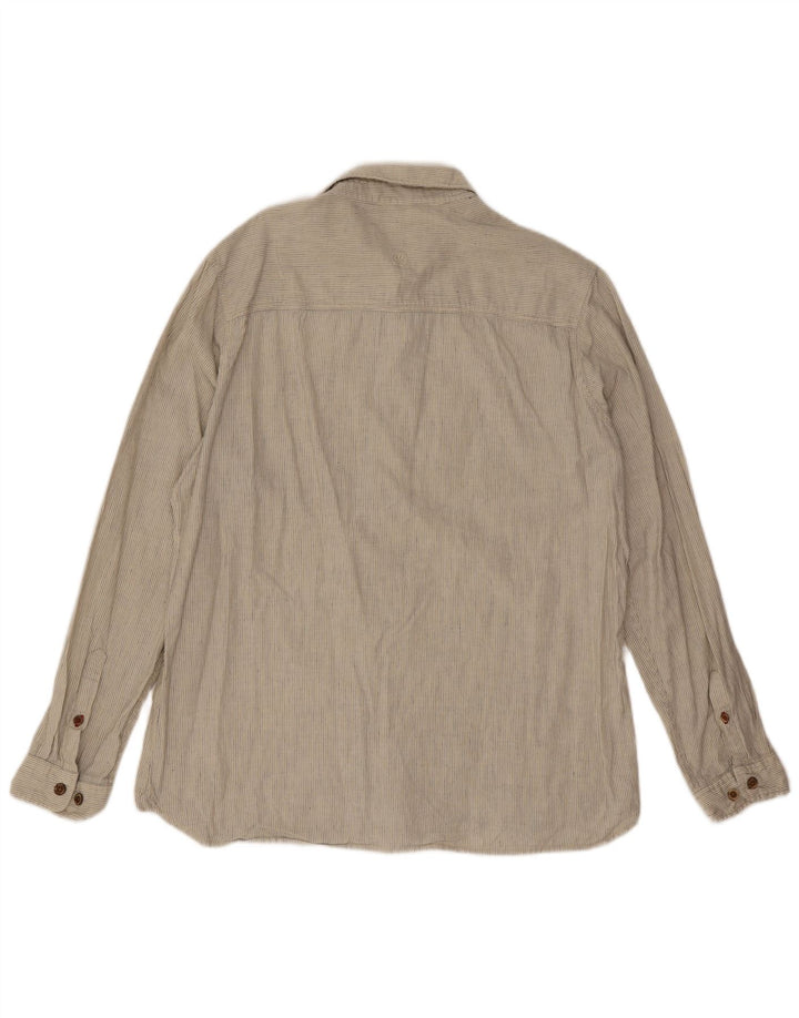 Chemise homme Fat Face en lin à fines rayures beige