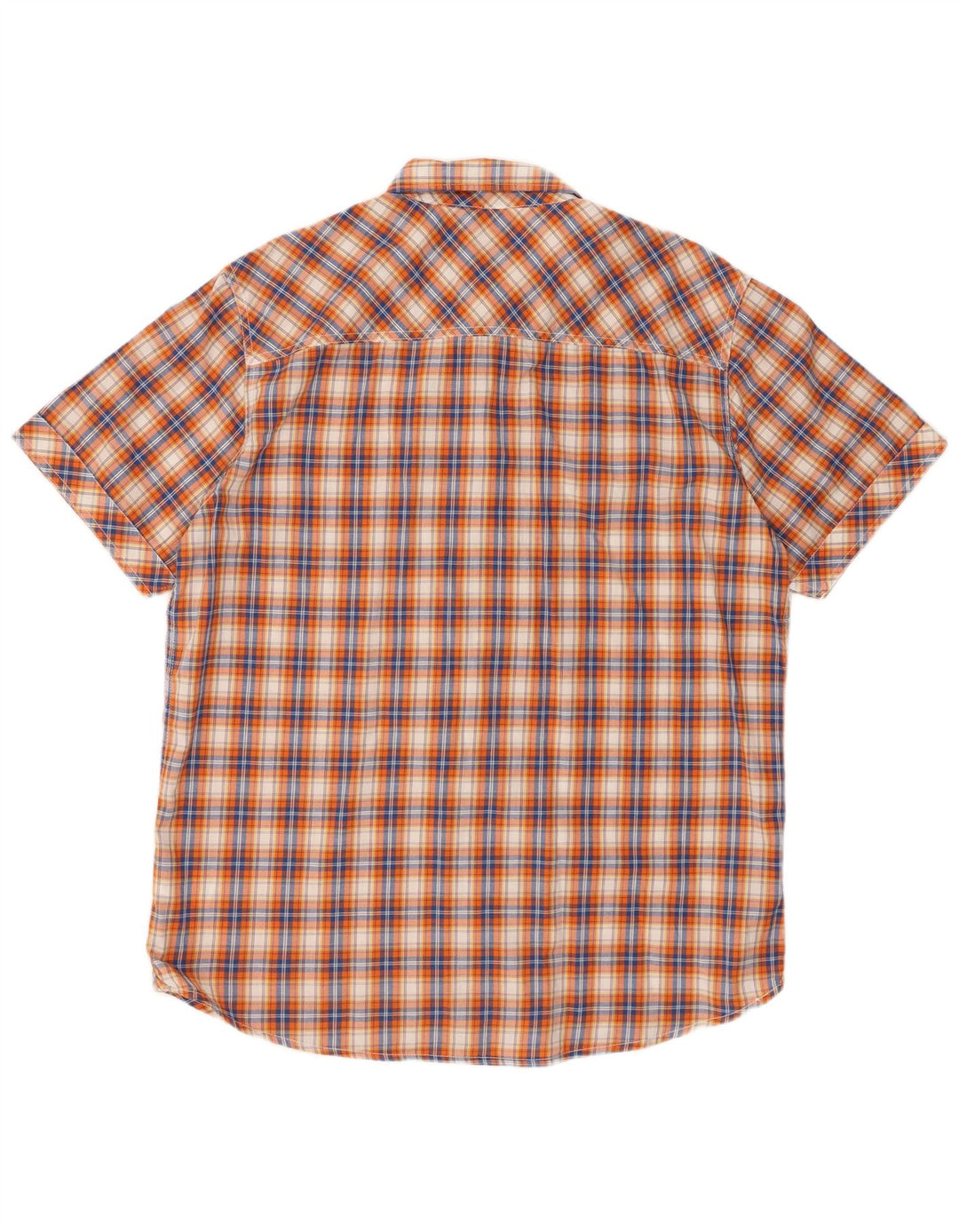 MUSTANG Chemise à manches courtes pour homme en coton à carreaux orange