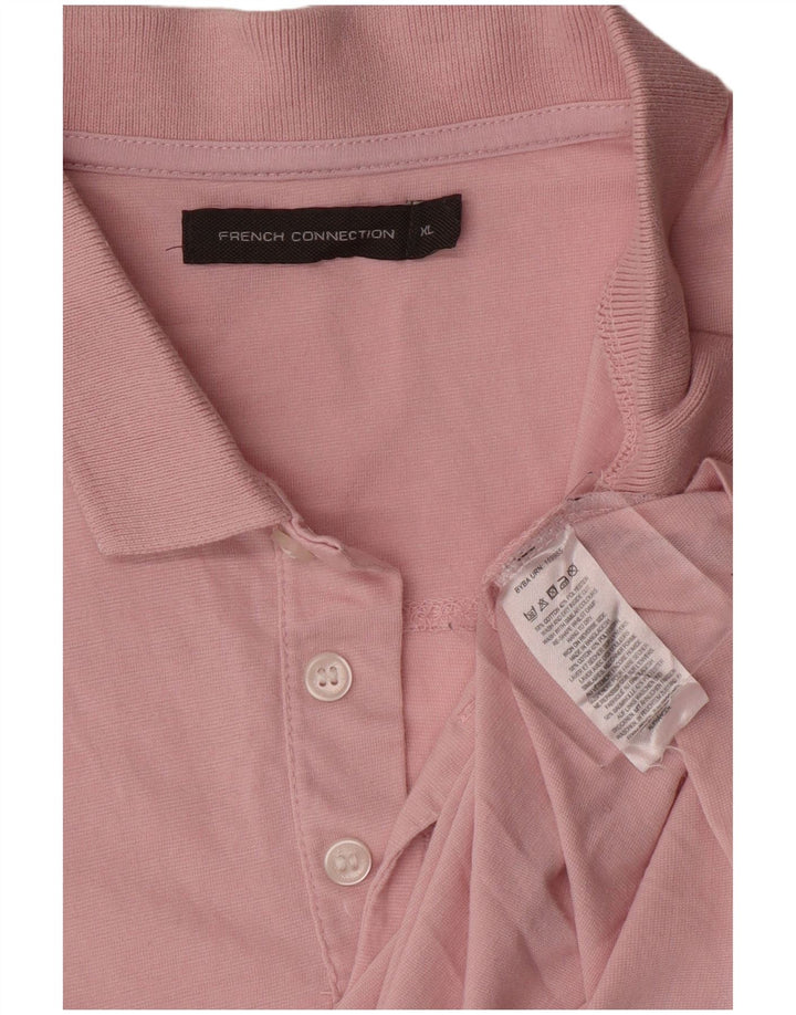 French Connection Polo Homme XL Rose Coton