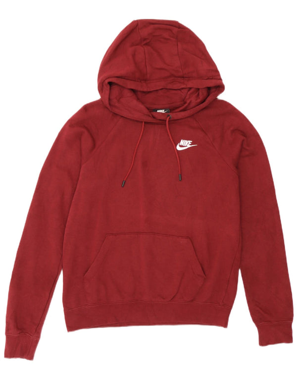 Nike Pull à capuche surdimensionné pour femme UK 6 XS en coton bordeaux