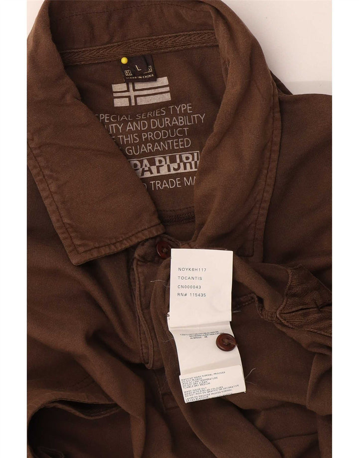 Napapijri Polo Homme Large Marron Coton