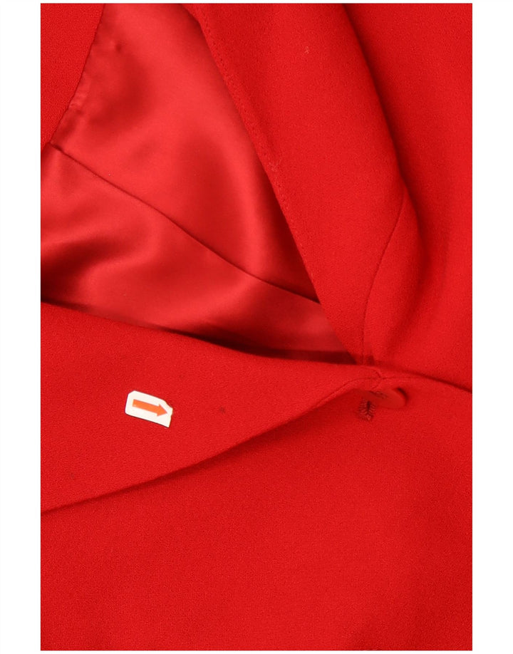 Karen Millen Veste Blazer 3 Boutons Femme UK 12 Laine Rouge Moyen