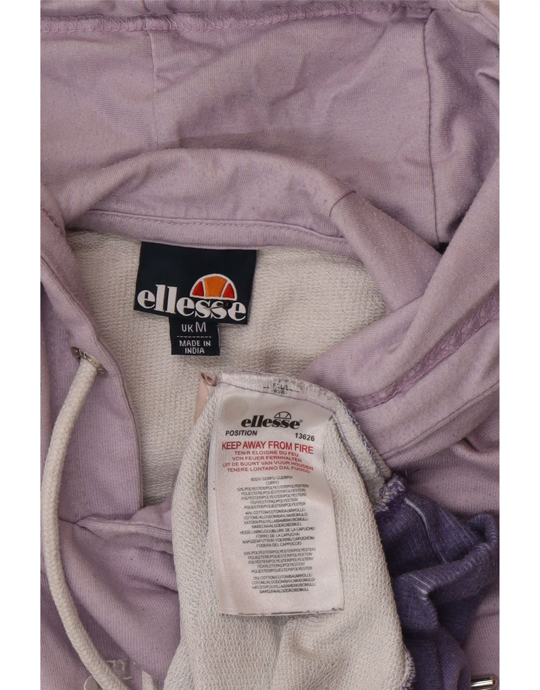 Ellesse Pull à capuche graphique pour homme Violet moyen Tie Dye Polyester