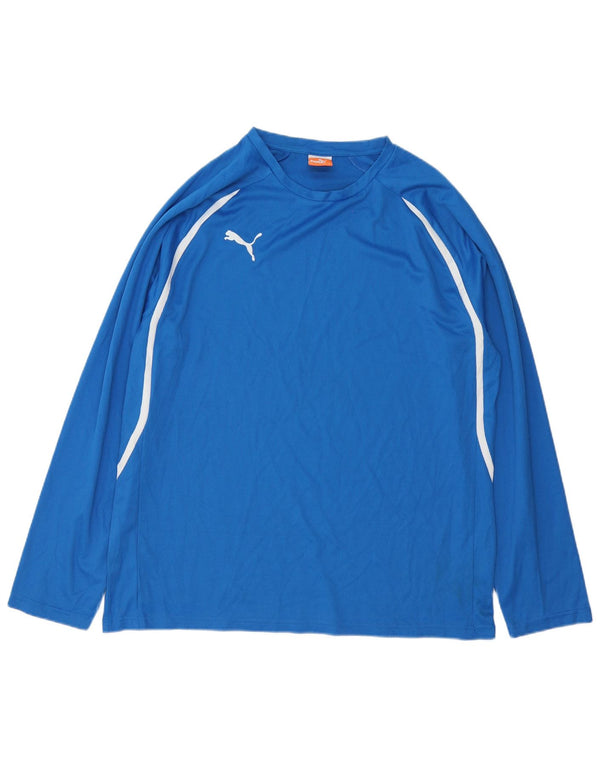 Puma Haut à manches longues pour homme en polyester à rayures bleues Large
