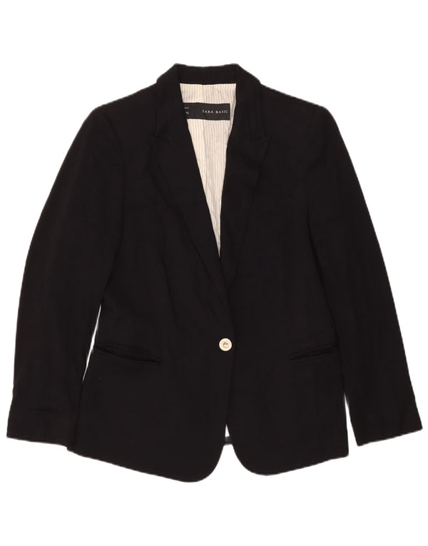 Zara Veste Blazer 1 Bouton Femme UK 14 Large Noir