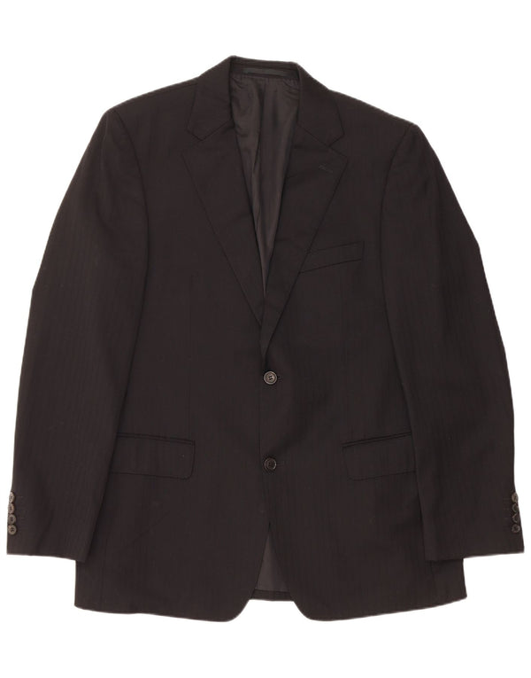 HUGO BOSS Veste Blazer 2 Boutons Homme EU 50 Grande Rayure Noire