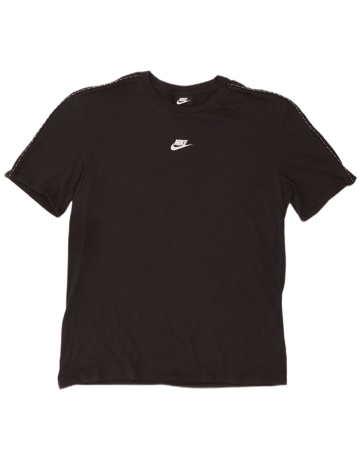 NIKE T-shirt coupe standard pour hommes, grand, en coton noir