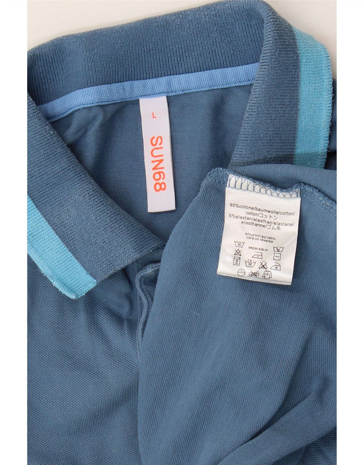 Sun68 Polo Homme Grand Bleu Coton