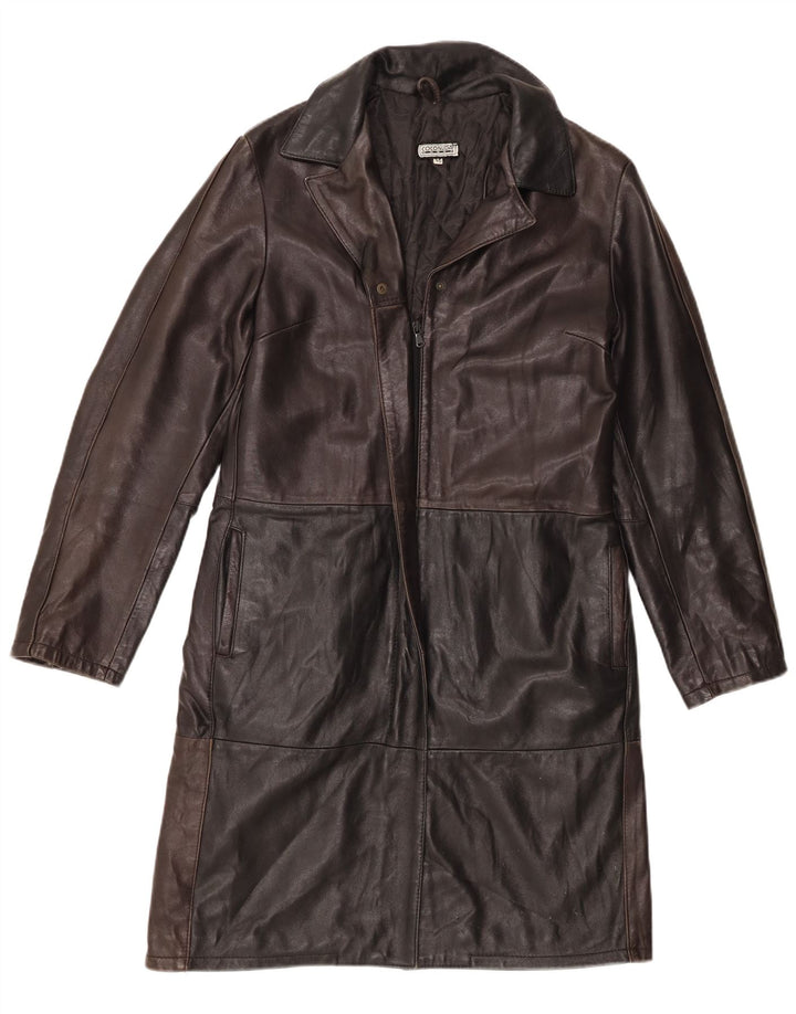 Coconuda Manteau en Cuir Femme IT 46 Grand Cuir Marron
