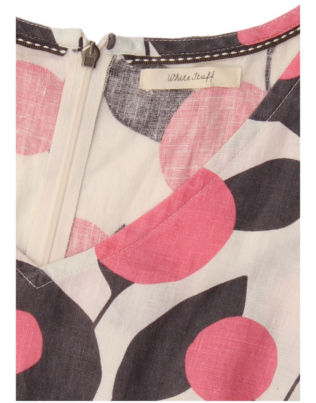 Robe droite sans manches White Stuff pour femme UK 42, motif floral blanc moyen