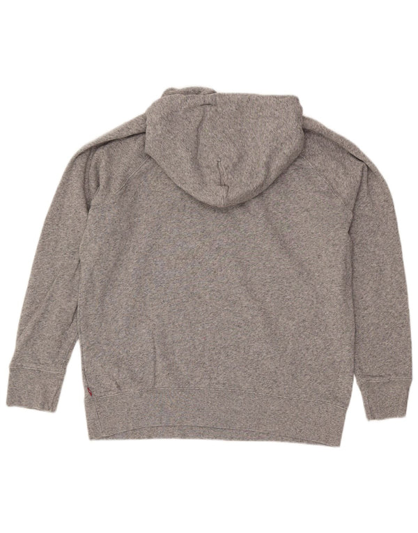 LEVI'S Pull à capuche graphique surdimensionné pour femme UK 10 Petit gris moucheté