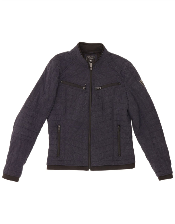 Guess Veste matelassée pour homme UK 36 Small Bleu marine