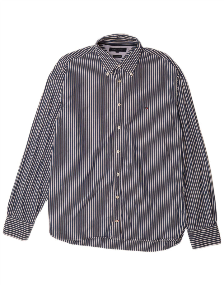 TOMMY HILFIGER Chemise Homme XL Bleu Marine Rayé