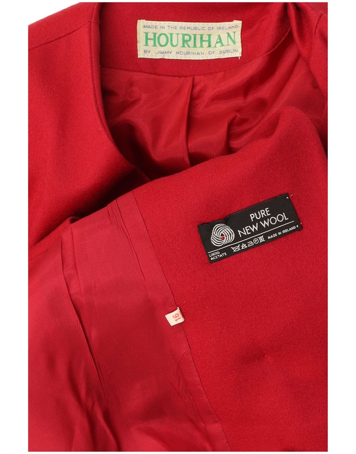 JIMMY HOURIHAN Veste blazer double boutonnage pour femme UK 16 Large Bordeaux