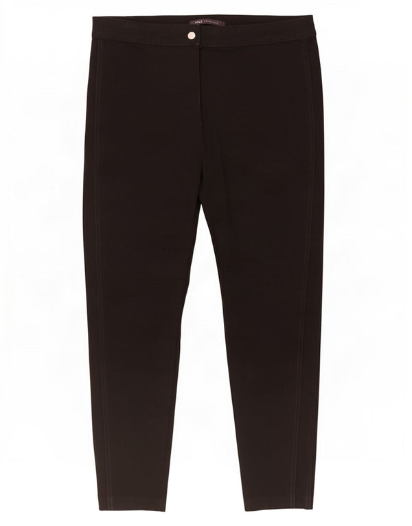 Marks & Spencer Pantalon court pour femme UK 16 Large W34 L25 Noir Viscose