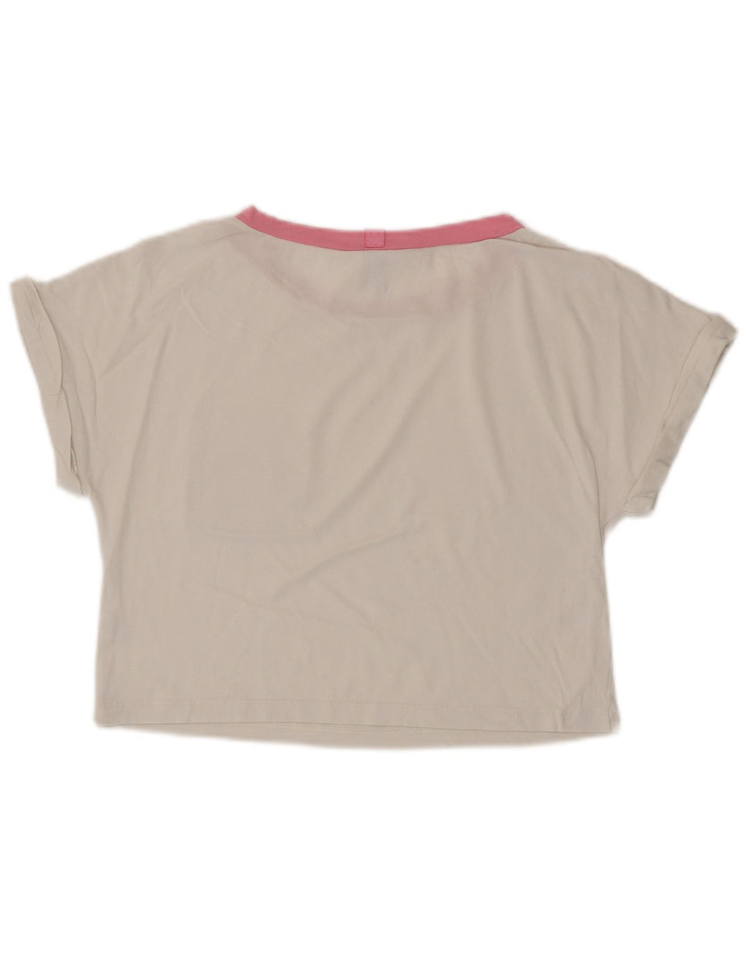 BENETTON Femmes Peanuts Crop T-Shirt Top UK 6 XS Blanc Coton