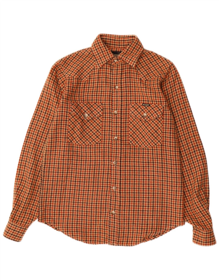 Wrangler Chemise en flanelle pour homme Taille 14 Petit carreaux orange