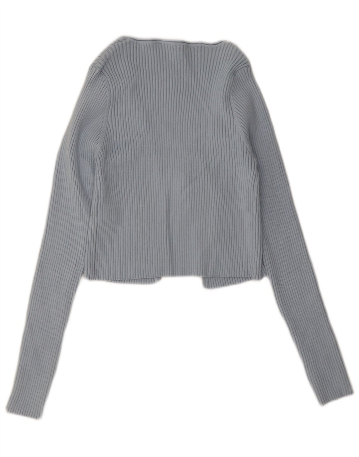 Zara Femme Boléro Jumper UK 12 Bleu Moyen Polyester