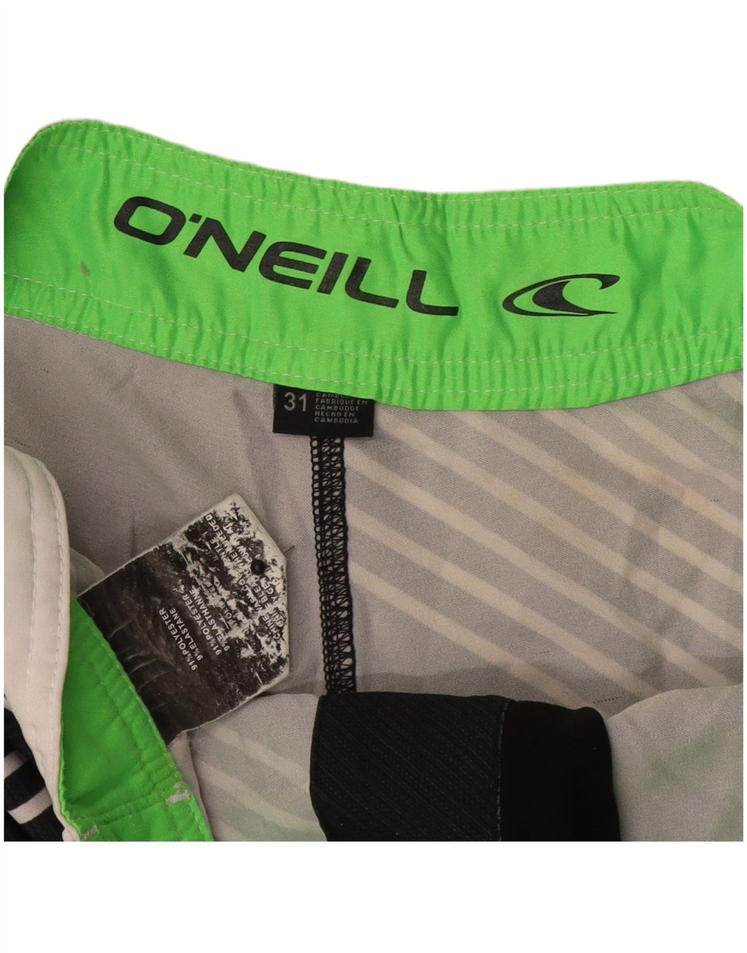 O'Neill Short de bain graphique homme en polyester rayé noir moyen