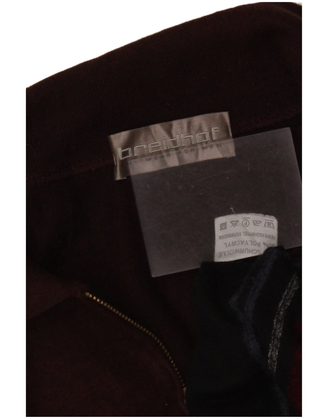 BREIDHOF Pull à col polo pour homme en laine rayée bordeaux