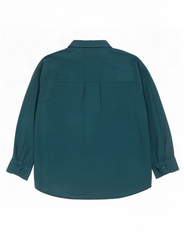 Zara Chemisier surdimensionné à manches 3/4 pour femme UK 6 XS Vert Viscose