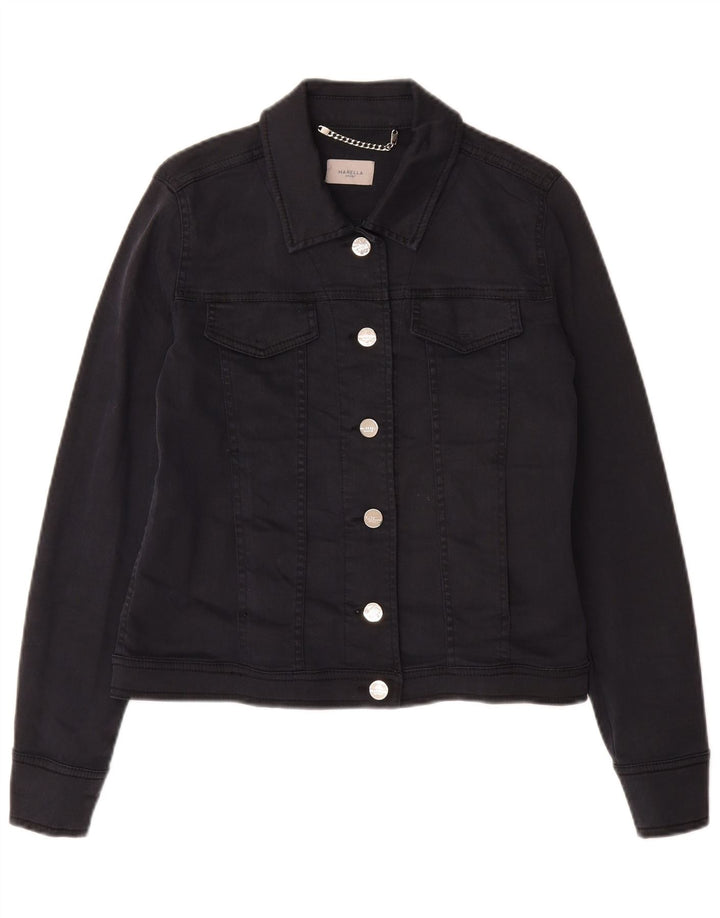 MARELLA Veste en jean pour femme UK 10 Small Bleu marine