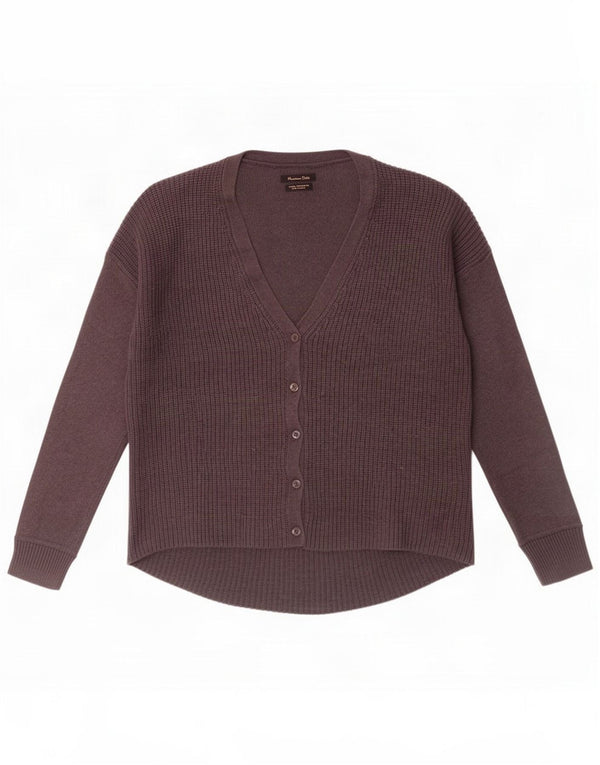 Massimo Dutti Pull cardigan surdimensionné pour femme UK 10 Petite laine grise