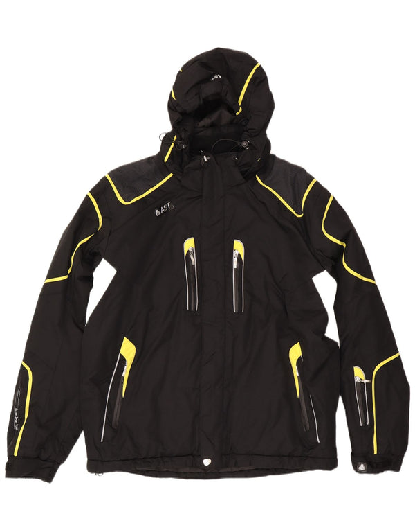 AST Veste de ski à capuche pour homme UK 44 2XL Noir Colourblock Polyamide