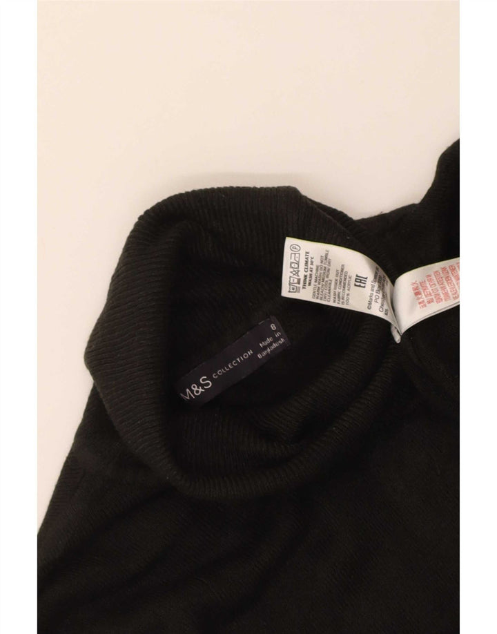 Marks & Spencer Pull col roulé pour femme UK 8 Petit Acrylique Noir